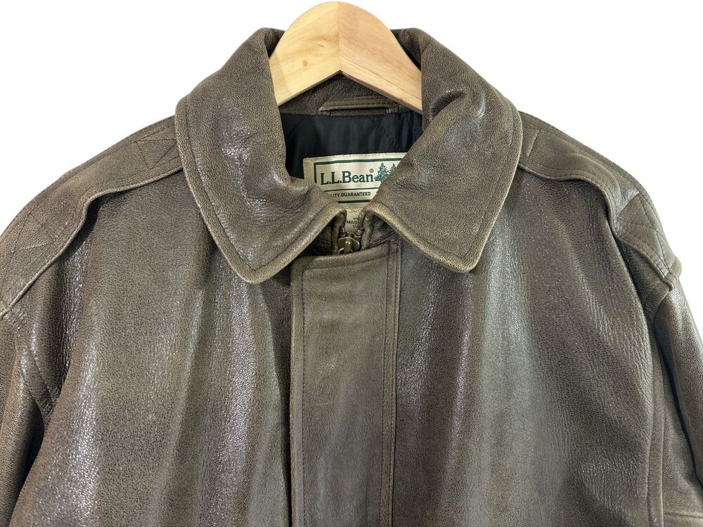 LL Bean Goatskin Leather A-2 Style Bomber Flight Vintage Jacket M - Picture 7 of 16